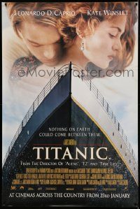 5z160 TITANIC English 40x60 '97 Leonardo DiCaprio, Kate Winslet, directed by James Cameron!