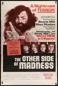 5z352 OTHER SIDE OF MADNESS 1sh '72 Charles Manson, horror art by Bill Proctor!