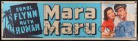 5z328 MARA MARU paper banner '52 Errol Flynn & sexy Ruth Roman in the tropical Philippines!