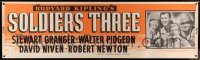 5z337 SOLDIERS THREE paper banner '51 Stewart Granger, Walter Pidgeon & David Niven!
