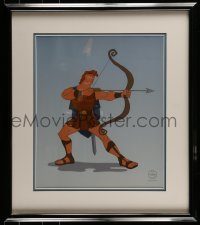 5z081 HERCULES framed limited edition 23x26 animation cel '90s Disney, he's aiming his bow & arrow!
