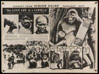 5z213 LOVE LIFE OF A GORILLA 33x44 special R38 Major Frank Brown African wildlife documentary!