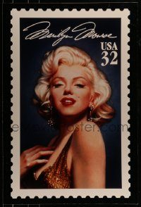 5z109 MARILYN MONROE 24x36 commercial '90s great postage stamp portrait artwork by Michael J. Deas!
