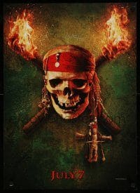5z112 PIRATES OF THE CARIBBEAN: DEAD MAN'S CHEST 20x28 special '06 great image of skull & torches!