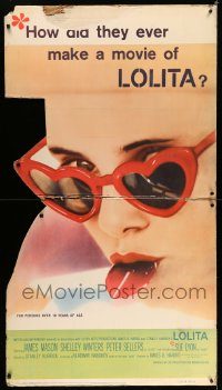 5z139 LOLITA standee '62 Kubrick, sexy Sue Lyon in heart-shaped sunglasses w/lollipop!