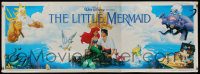 5z310 LITTLE MERMAID 35x96 vinyl banner '89 Disney underwater cartoon, wide image of Ariel & cast