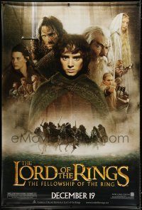 5z311 LORD OF THE RINGS: THE FELLOWSHIP OF THE RING vinyl banner '01 Tolkien, Peter Jackson!