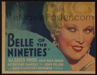 5z040 BELLE OF THE NINETIES jumbo WC '34 great close-up sexy art of Mae West!
