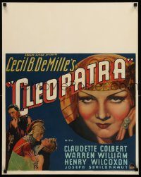 5z041 CLEOPATRA jumbo WC '34 sexy Claudette Colbert as the Princess of the Nile, Cecil B. DeMille