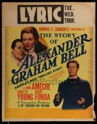 5z050 STORY OF ALEXANDER GRAHAM BELL jumbo WC '39 Don Ameche, Loretta Young, Henry Fonda!