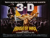 6a352 HOUSE OF WAX British quad R82 different art of girl chased by the monster!