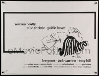 6a379 SHAMPOO British quad '75 Warren Beatty, Julie Christie & Goldie Hawn, cool different art!