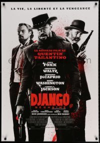 6a074 DJANGO UNCHAINED Canadian 1sh '12 Jamie Foxx, Christoph Waltz, and DiCaprio, French design!