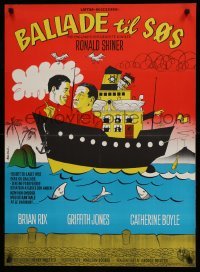 6a157 NOT WANTED ON VOYAGE Danish '59 Ronald Shiner, Brian Rix, Axel Holm art!!
