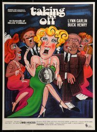 6a172 TAKING OFF Danish '72 Milos Forman's first American movie, wacky art by Bacha!