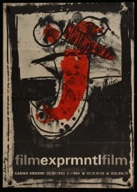 6a586 FILMEXPRMNTL French 24x33 '63 abstract film festival art by Pierre Alechinsky!