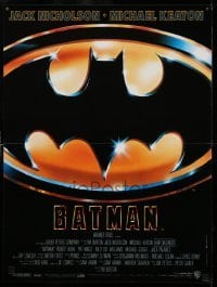 6a615 BATMAN French 16x21 '89 Tim Burton, Michael Keaton, includes cool Batman style kit!