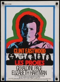 6a617 BEGUILED French 15x21 '71 cool different psychedelic art of Clint Eastwood, Don Siegel