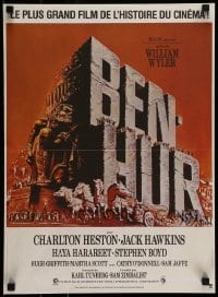 6a618 BEN-HUR French 16x22 1980s Charlton Heston, William Wyler classic religious epic!