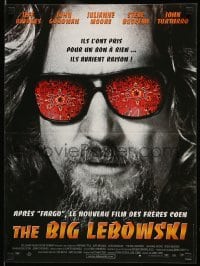 6a619 BIG LEBOWSKI French 16x21 '98 Coen Brothers cult classic, c/u of Jeff Bridges w/shades!