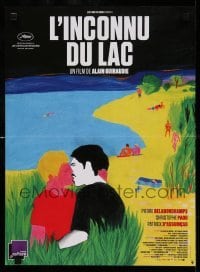 6a692 STRANGER BY THE LAKE French 16x21 '13 L'inconnu du lac, art of two men kissing by de Pekin!