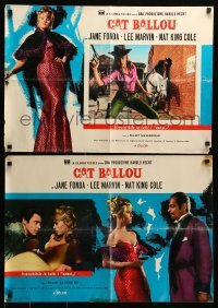 6a207 CAT BALLOU set of 2 Italian 19x27 pbustas '65 sexy cowgirl Jane Fonda, Best Actor Lee Marvin!