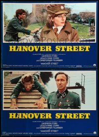 6a227 HANOVER STREET set of 8 Italian 18x26 pbustas '79 Ford & Lesley-Anne Down in WWII!