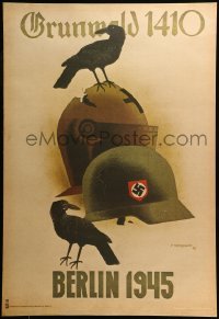 6a927 GRUNWALD 1410 BERLIN 1945 commercial Polish 26x38 '70s Nazi and knight helmets, Trepkowski!