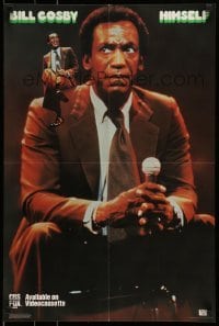 6b706 BILL COSBY: HIMSELF 19x28 video poster '83 the comic on stage with himself on shoulder!