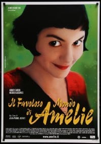 6b789 AMELIE 28x40 Italian commercial poster '00s Jean-Pierre Jeunet, close up of Audrey Tautou!