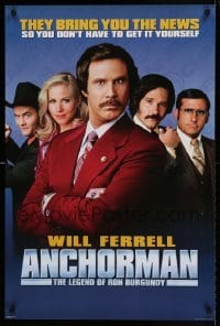 6b790 ANCHORMAN 24x36 commercial poster '08 The Legend of Ron Burgundy, Will Ferrell and cast!