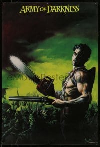6b794 ARMY OF DARKNESS 27x40 commercial poster '92 Campbell by Michael Hussar, yellow title design!