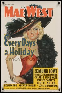 6b836 EVERY DAY'S A HOLIDAY 20x29 commercial poster '77 Mae West does him wrong all over again!