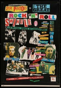 6b844 GREAT ROCK 'N' ROLL SWINDLE 27x40 Italian commercial poster '80 Sex Pistols' Sid Vicious!