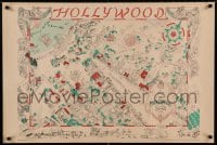 6b846 HOLLYWOOD 24x36 commercial poster '80 great art of Hollywood Boulevard and much more!