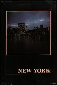 6b871 NEW YORK 24x36 commercial poster '80s great image of the NYC skyline!