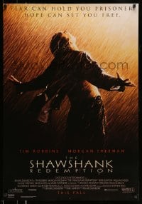 6b899 SHAWSHANK REDEMPTION 27x39 Dutch commercial poster '94 Tim Robbins in rain, Stephen King!