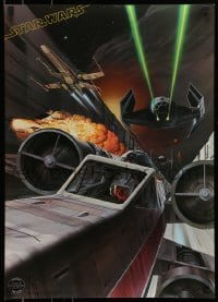 6b912 STAR WARS 20x28 commercial poster '77 Ralph McQuarrie artwork of the Death Star trench run!