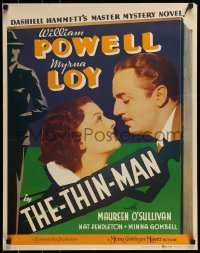 6b923 THIN MAN 2-sided 22x28 commercial poster '80s Po-Flake ad, William Powell, Myrna Loy!