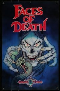 6b724 FACES OF DEATH 16x25 video poster R83 cult horror documentary, best art with snake!