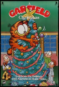 6b726 GARFIELD CHRISTMAS SPECIAL 26x38 video poster R91 Jim Davis, the cat on a Christmas tree!