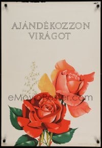 6b248 AJANDEKOZZON VIRAGOT Hungarian 23x33 '66 different flower artwork by Magdolna Izsak!