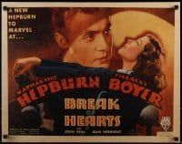 6b978 BREAK OF HEARTS 20x25 REPRO poster '80s Katharine Hepburn & Charles Boyer, Jean Hersholt!