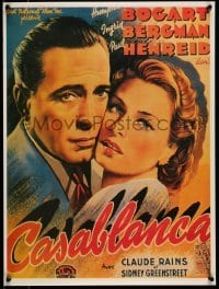 6b981 CASABLANCA 17x23 REPRO poster '80s Humphrey Bogart, Ingrid Bergman, Michael Curtiz!