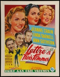 6b991 LETTER TO THREE WIVES 15x20 REPRO poster 1990s Crain, Darnell, Sothern, Douglas!