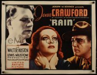 6b994 RAIN 22x28 REPRO poster '80s great close up of Joan Crawford as prostitute Sadie Thompson!
