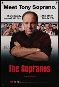 6b761 SOPRANOS 27x40 video poster '99 meet Gandolfini as Tony Soprano, a new original series!