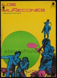6b010 LOS MUNECONES stage play Cuban 17x23 '67 completely different art by Aldo Menendez!