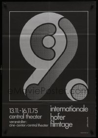 6b335 9 INTERNATIONALE HOFER FILMTAGE 24x34 German film festival poster '75 A. Hertrich art!