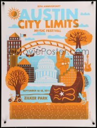 6b366 AUSTIN CITY LIMITS MUSIC FESTIVAL 18x24 music poster '11 cool color title design!